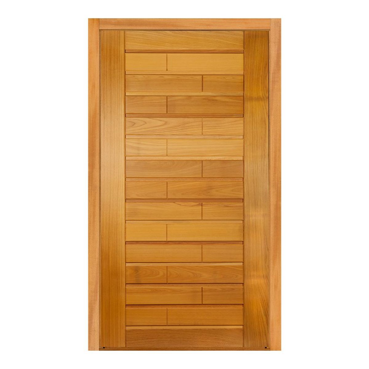 Porta Montada Pivotante Madeira Macica Tauari Natural Reversível 214X108X14cm Roma, marca Mapaf - Foto Principal