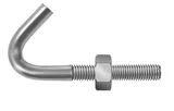 Gancho Telha J com Porca Sextavada 40PS  1/4x85" Prata