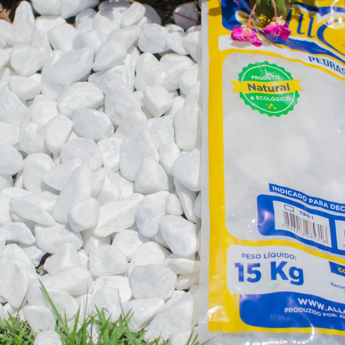 Pedras Seixo para Decoração tipo 03 saco 15Kg, marca All Garden - Foto 2