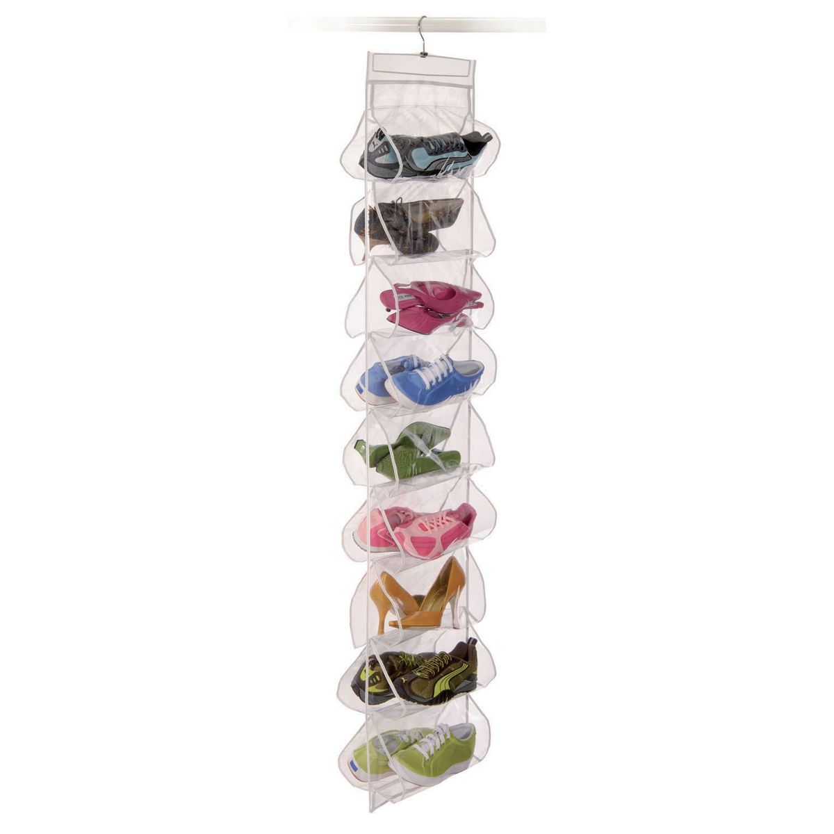 Porta Sapato com 18 Bolsos, Transparente, 3x33x145cm, marca MGM Associates Limited - Foto Principal