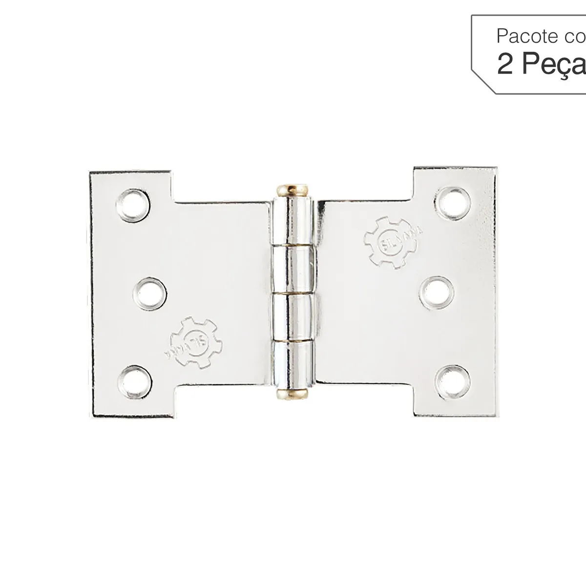 Dobradiça Cromado de Aço para Porta 3,5 " Modelo 840 2 peças, marca Lafonte - Foto Principal