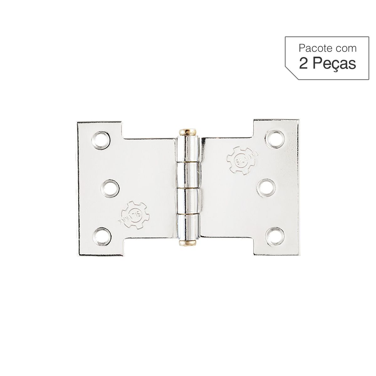 Dobradiça Cromado de Aço para Porta 3,5 " Modelo 840 2 peças, marca Lafonte - Foto Principal