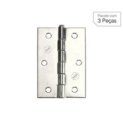 Dobradiça Niquelado de Aço para Porta 2,5 " Modelo 850 3 peças