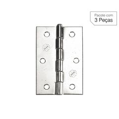 Dobradiça Cromado de Aço para Porta 3 " Modelo 850 3 peças