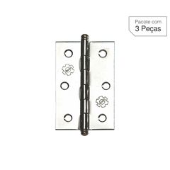 Dobradiça Cromado de Aço para Porta 3x2,5 " Modelo 880 3 peças