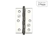 Dobradiça Niquelado de Aço para Porta 3x2,5 " Modelo 880 3 peças