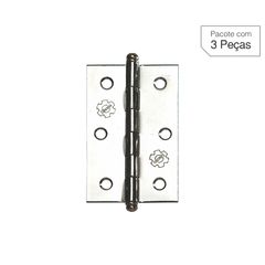 Dobradiça Cromado de Aço para Porta 3,5x3 " Modelo 880 3 peças