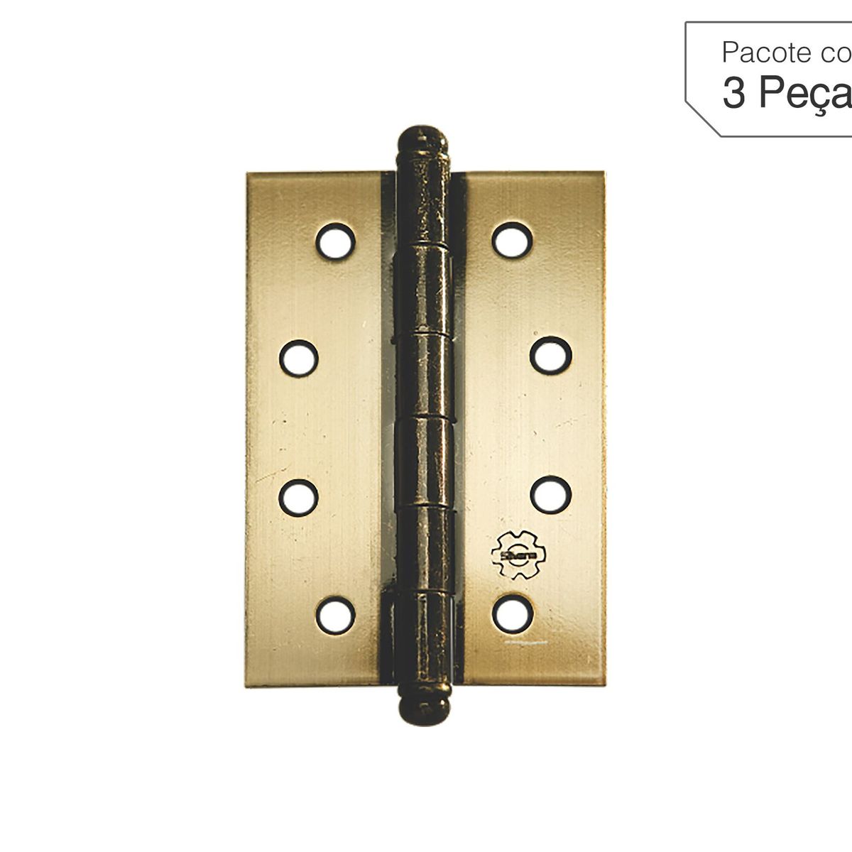 Dobradiça Oxidado de Aço para Porta 3,5x3 " Modelo 880 3 peças, marca Lafonte - Foto Principal