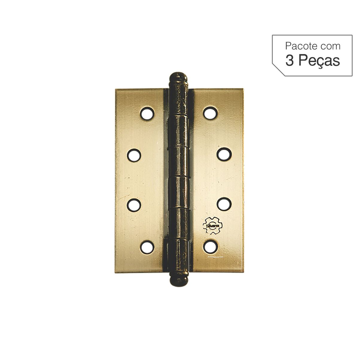 Dobradiça Oxidado de Aço para Porta 3,5x3 " Modelo 880 3 peças, marca Lafonte - Foto Principal