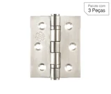 Dobradiça Escovado de Inox para Porta 3,5x3 " Modelo 882 3 peças