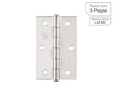 Dobradiça Cromado de Aço para Porta 3,5x2.1/4 " Modelo 888 3 peças