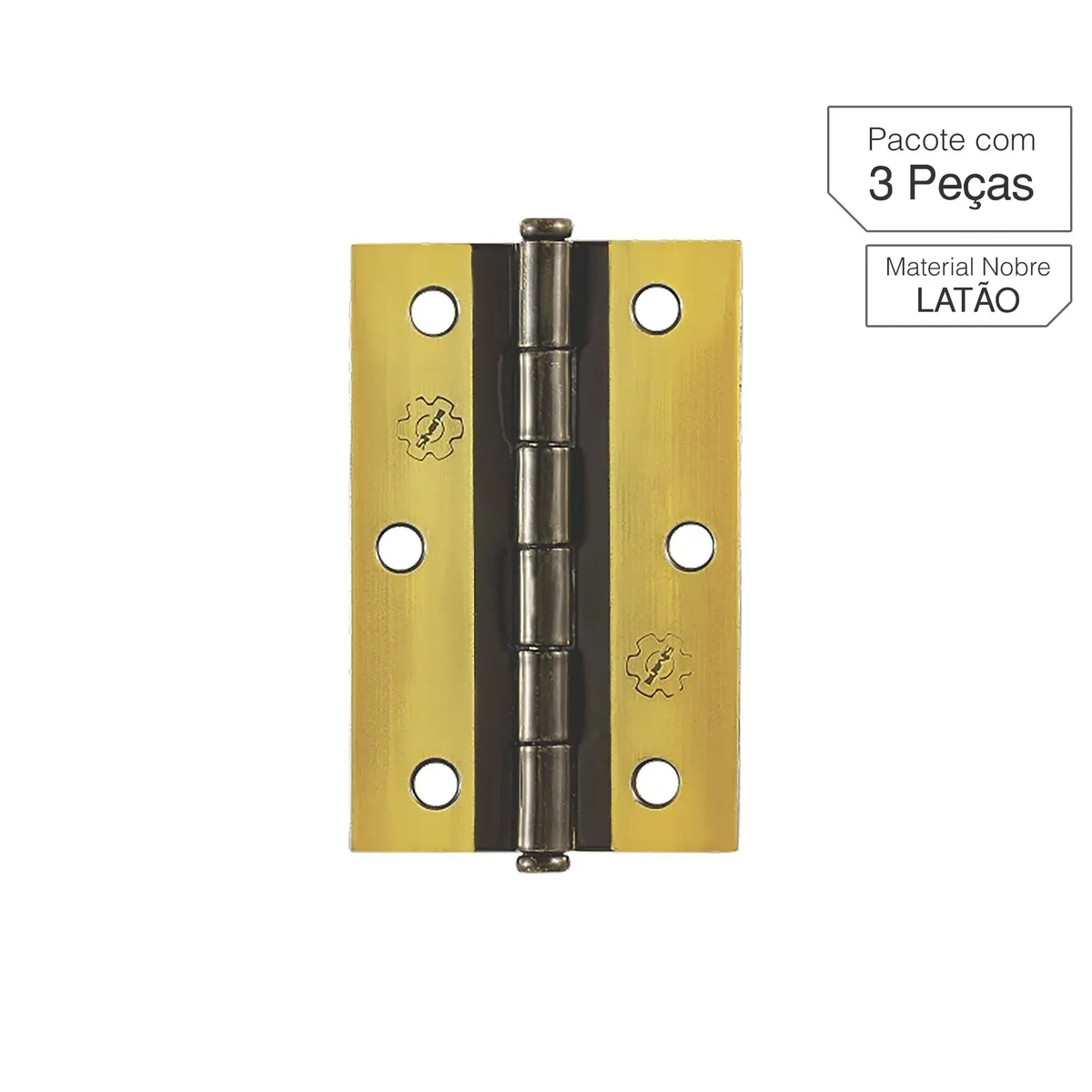 Dobradiça Oxidado de Aço para Porta 3 " Modelo 888 3 peças, marca Lafonte - Foto Principal