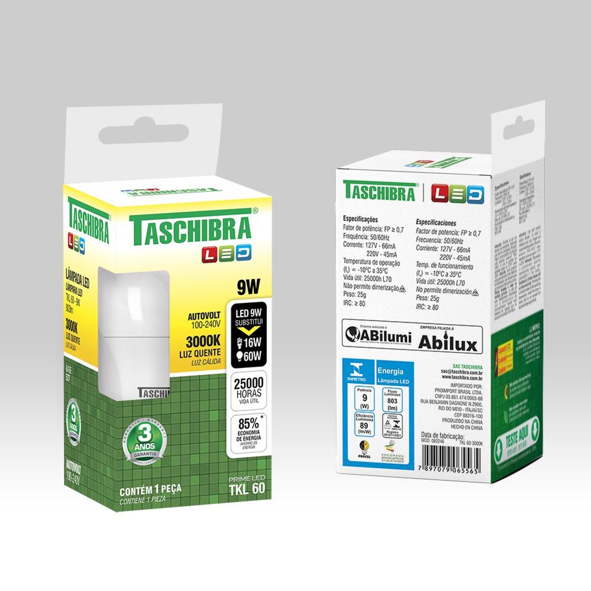 Lâmpada Led TKL 60 9W E27 3000K Taschibra, marca Taschibra - Foto 2
