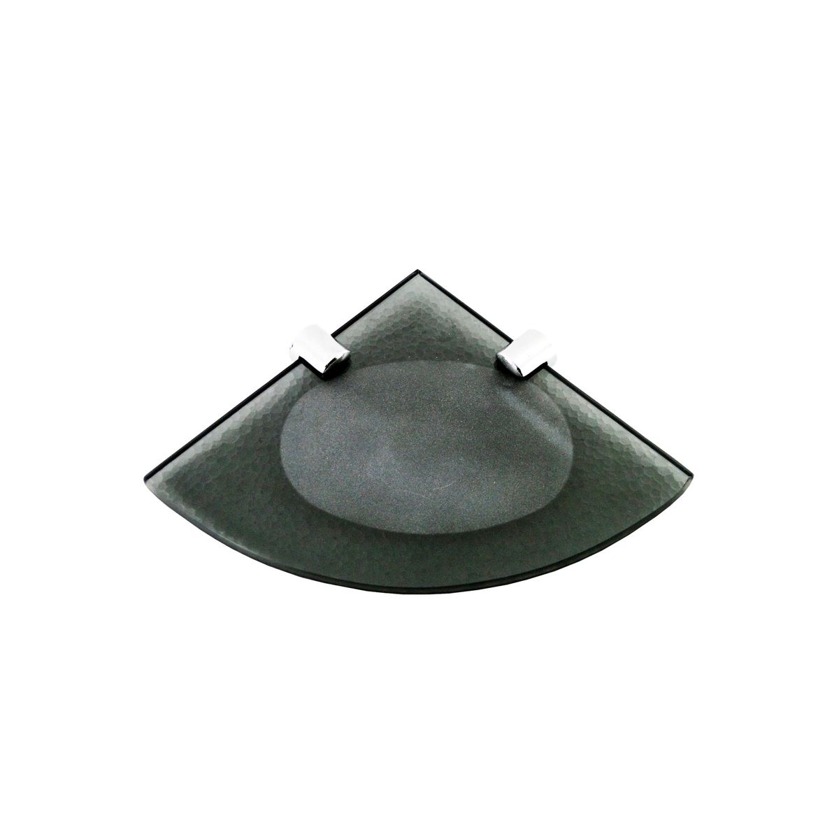 Saboneteira de Vidro de Canto 15cm Fumê, marca Big - Foto Principal