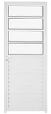 Porta Vidro e Travessa Alumínio Branco Direita 210x80x5,5cm Malta