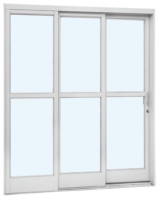 Porta de Correr com Travessa Ao Branco 3 Folhas Esquerda 217x160x14cm Pratika