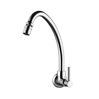 Torneira de Parede para Cozinha Bica Mvel Slim Prata