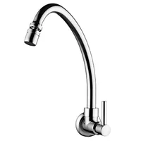 Torneira de Parede para Cozinha Bica Móvel Slim Prata