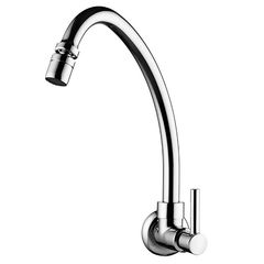 Torneira de Parede para Cozinha Bica Móvel Slim Prata