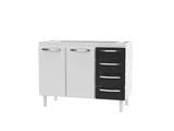 Gabinete Quality, Branco Preto, 1.20M
