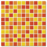 Pastilha de Vidro Miscelanea Mix 2,5x2,5 30x30cm Amarelo e Vermelho