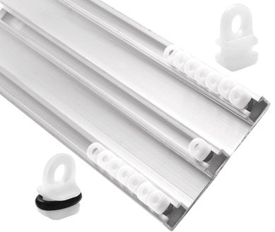 Kit Trilho de embutir Espanha Duplo com rodzio e final 200 cm Branco