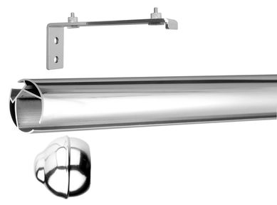 Kit Trilho Redondo com Suporte Alongado 28mm 200 cm Cromado