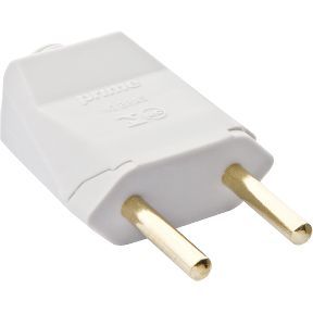 Plugue 2P Cilindricos 10A 250V Tec Branco