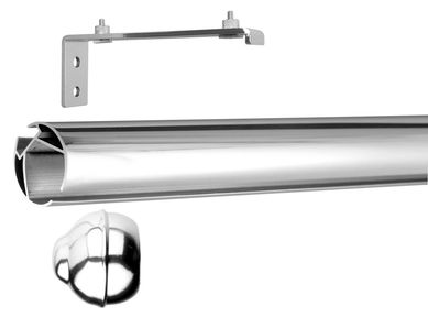 Kit Trilho Redondo com Suporte Alongado 28mm 300 cm Cromado