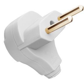 Plugue 2P Cilindricos 10A 250V Tec Branco