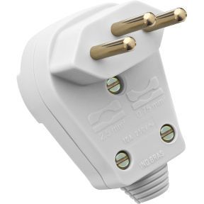Plugue 2P+T 20A 250V Tec Branco
