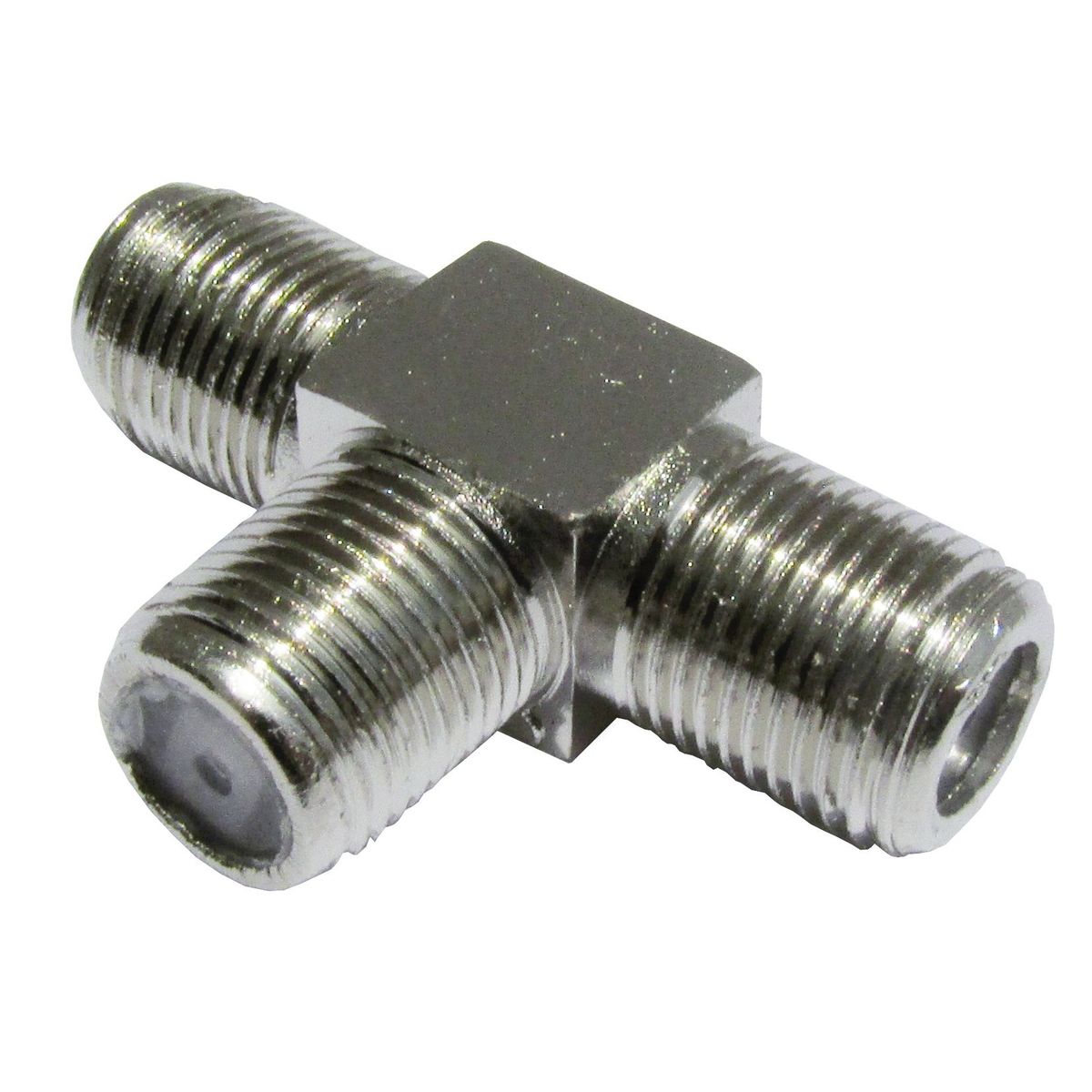 Emenda T 1+2 com Rosca F para cabo Coaxial 1 Peça, marca Foxmix - Foto Principal
