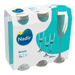 Jogo Taça Barone Champanhe 6 Peças, Cristalino