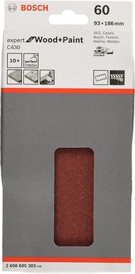 Folha de Lixa C430 Expert 93x186mm G60 Pacote com 10 unidades