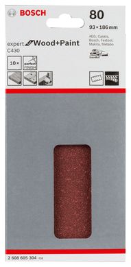 Folha de Lixa C430 Expert 93x186mm G80 Pacote com 10 unidades