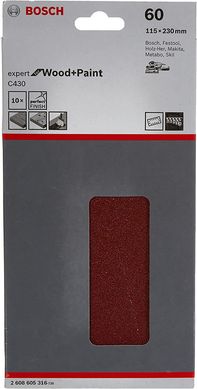 Folha de Lixa C430 Expert 115x230mm G60 Pacote com 10 unidades