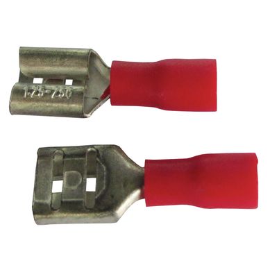 Terminal Macho Vermelho Para Fio/Cabo 1,5-2,5Mm2 Com 50 Peas