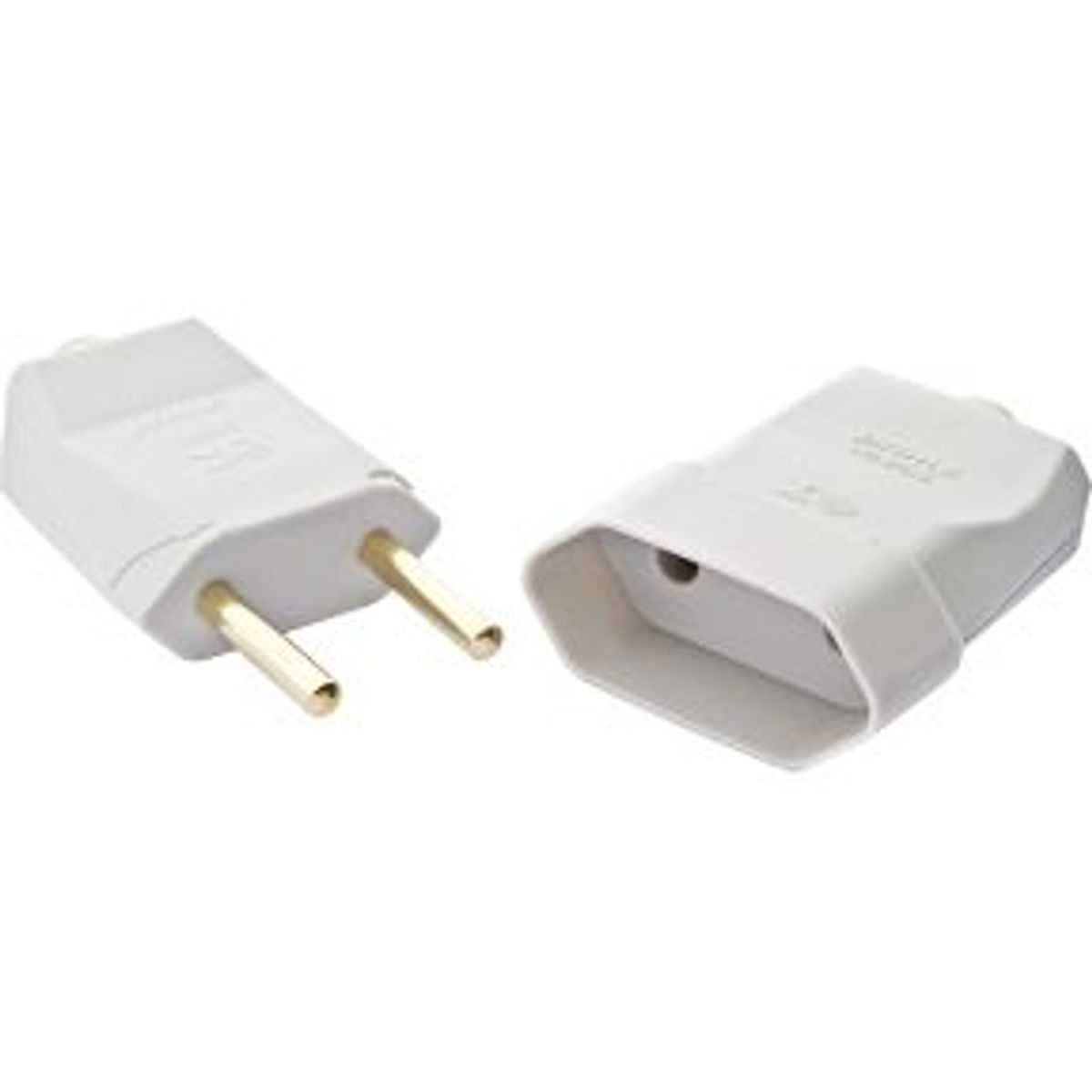 Plugue Macho e Fêmea 2P Cilindricos 10A 250V Tec Branco 2 Peças, marca Schneider - Foto Principal