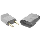 Plugue Macho e Fêmea 2P Cilindricos 10A 250V Tec Branco 2 Peças