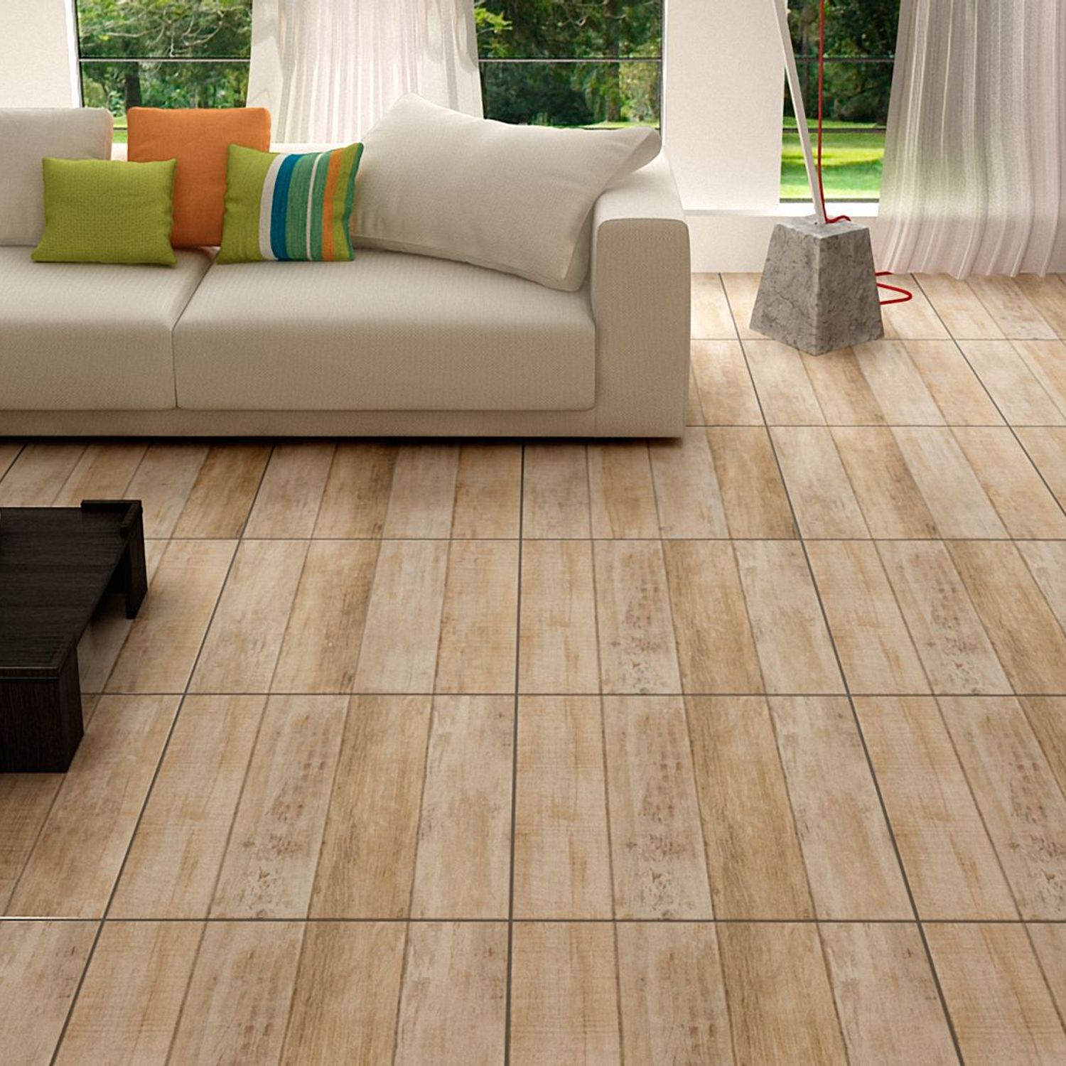 Piso Cerâmico Laminum Mix PL 62x62cm Caixa 2,32m² Marrom Holztek