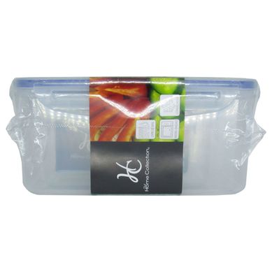 Kit 3 Potes Plsticos Hermticos Retangulares 400ml, 800ml e 1500ml