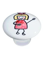 Puxador Ii1749 Menina Flor Crm, Branco