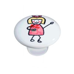 Puxador Ii1749 Menina Flor Crm, Branco