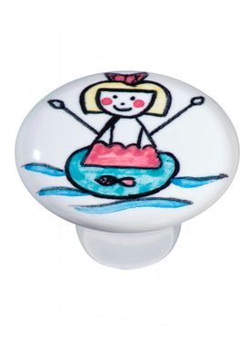 Puxador Ii1745 Menina Nadando Crm, Branco