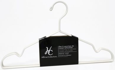 Conjunto 5 Cabides Metal Reforado Branco 41x0,5x22,2cm
