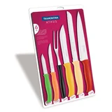 Jogo Facas Inox 6Pc, Colorido, Athus, 25x230x370mm