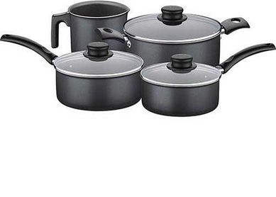 Jogo Panelas Alumnio 4Pc, Preto, Turim, 455x160x265mm