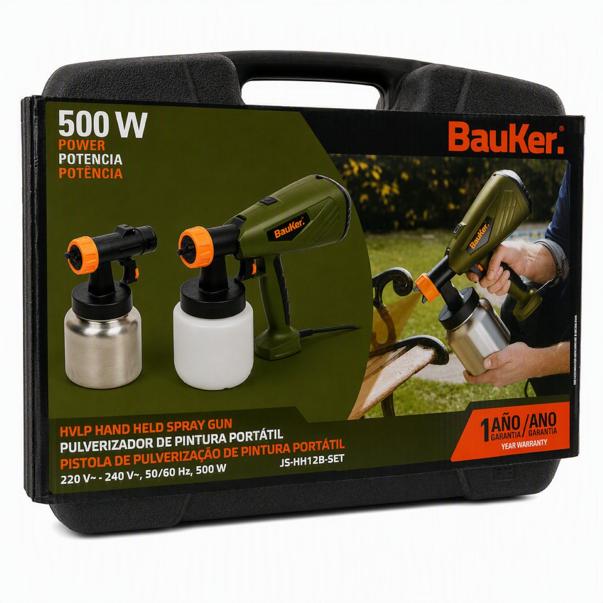 Kit Pistola para Pintura 500W 127V Verde Bauker, marca Bauker - Foto Principal