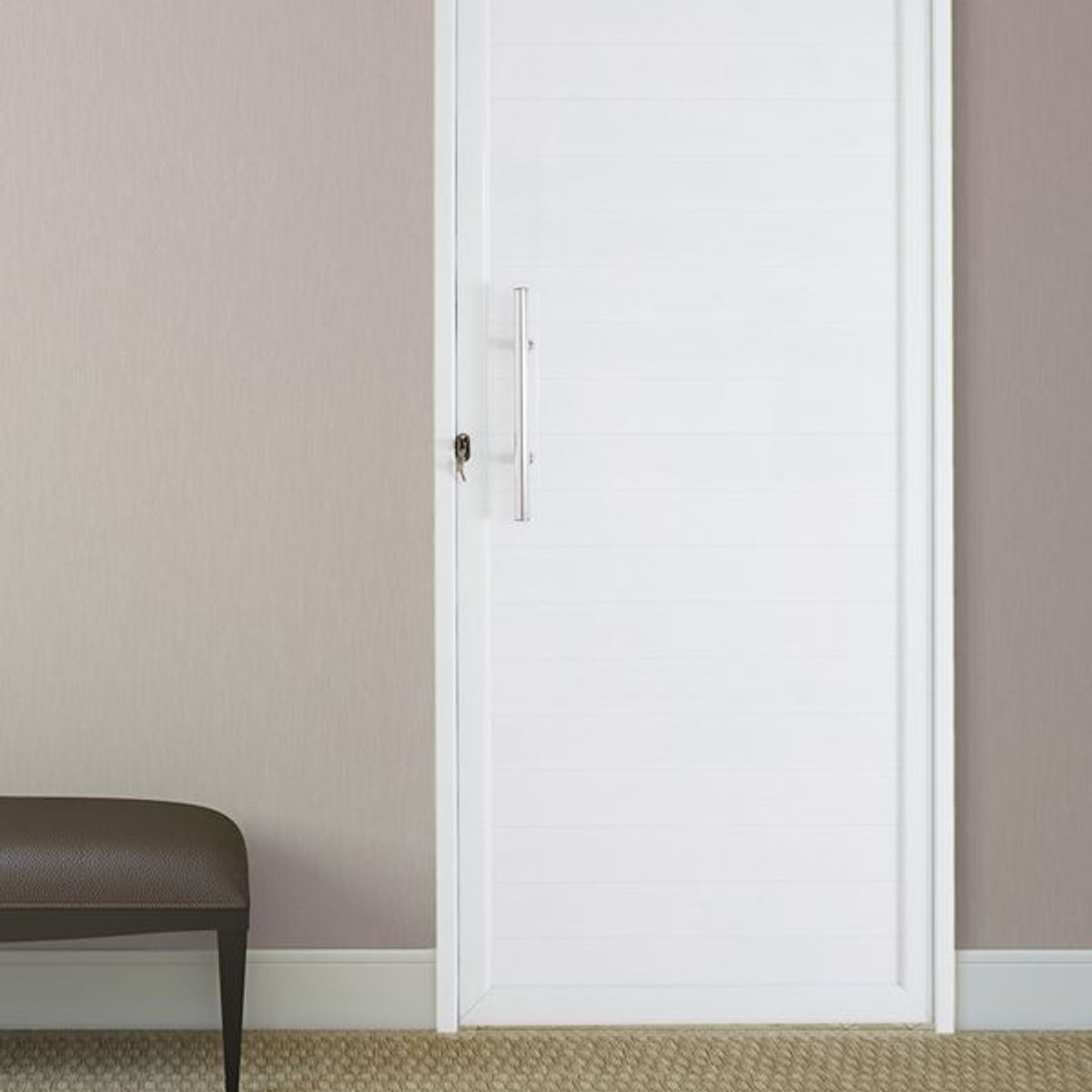 Porta Lambri Puxador Alumínio Branco Esquerda 215x90x6cm Boldie, marca Prado - Foto 2