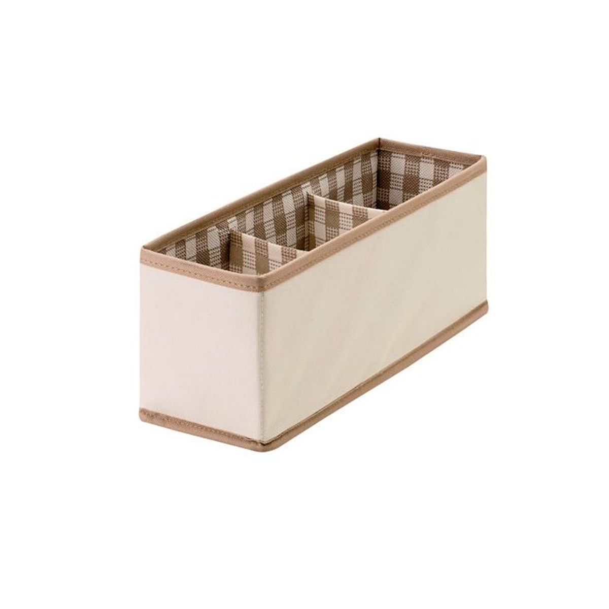 Caixa Organizadora em Poliester 33x10x13cm com 3 Compartimentos Bege Cru, marca Bemfixa - Foto Principal